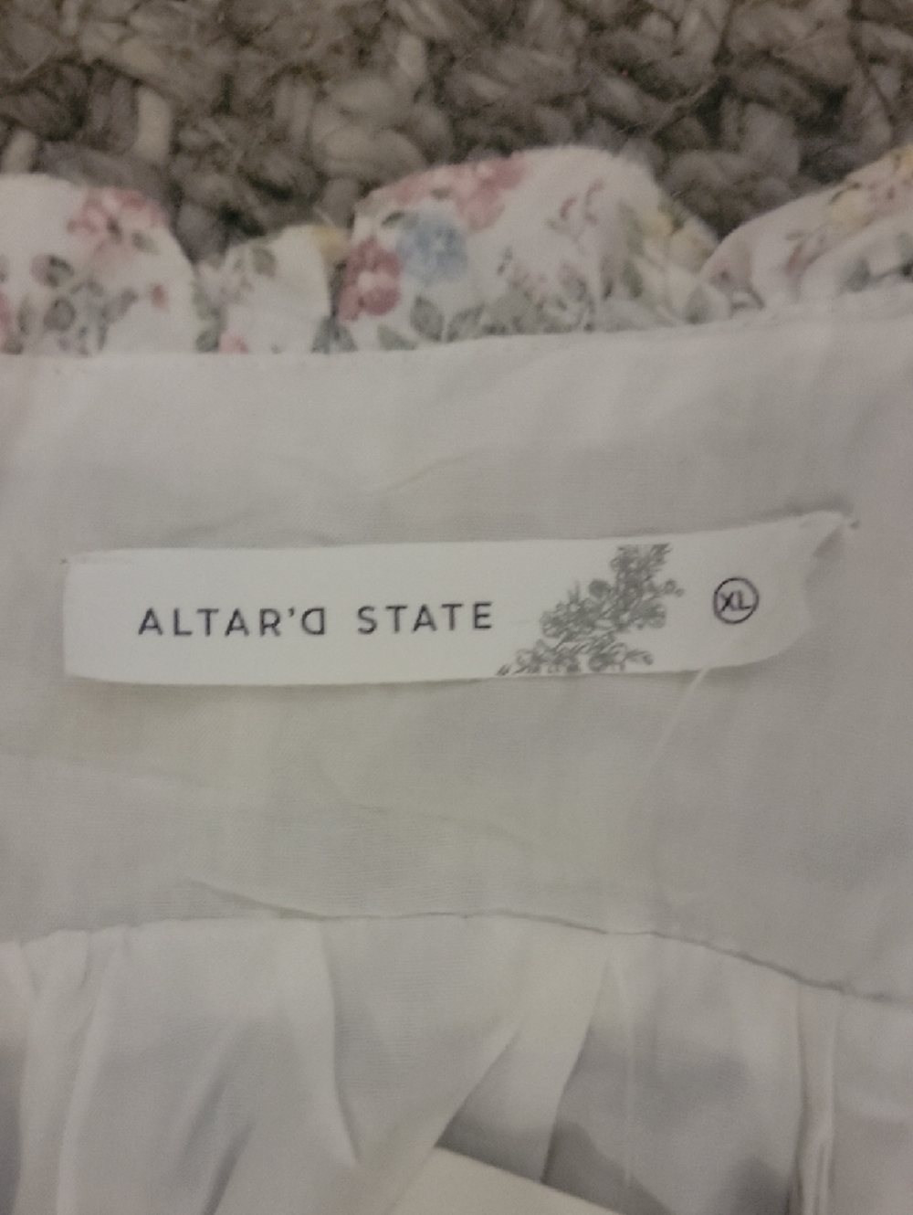 Altar'd State Floral Spaghetti Strap Maxi Dress in Cream with Pink & Green - Picture 2 of 6